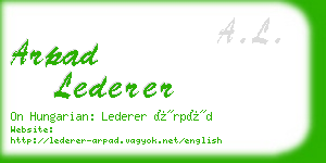 arpad lederer business card